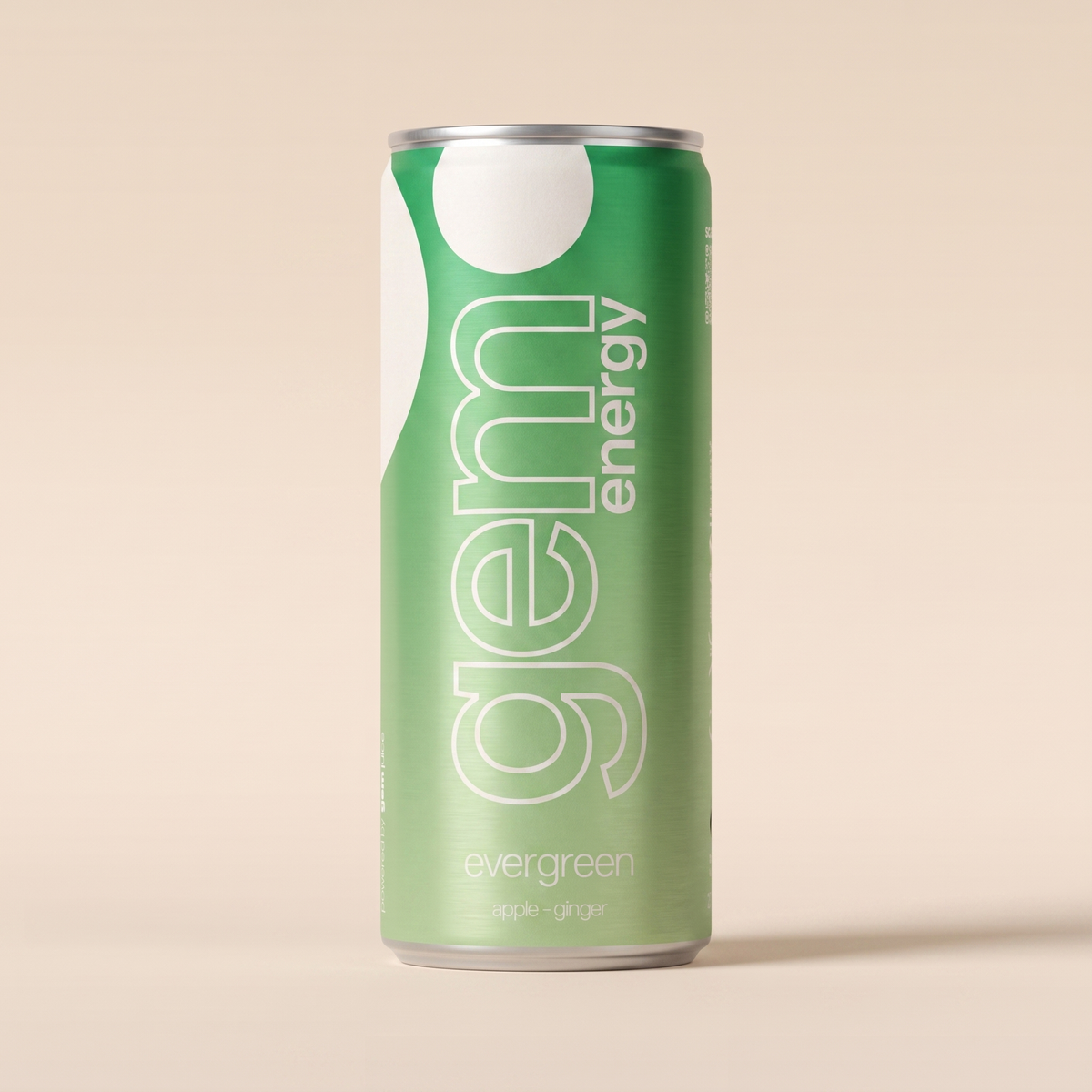 Gem Energy Evergreen apple-ginger energy drink, 250ml can