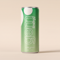 Gem Energy Evergreen apple-ginger energy drink, 250ml can