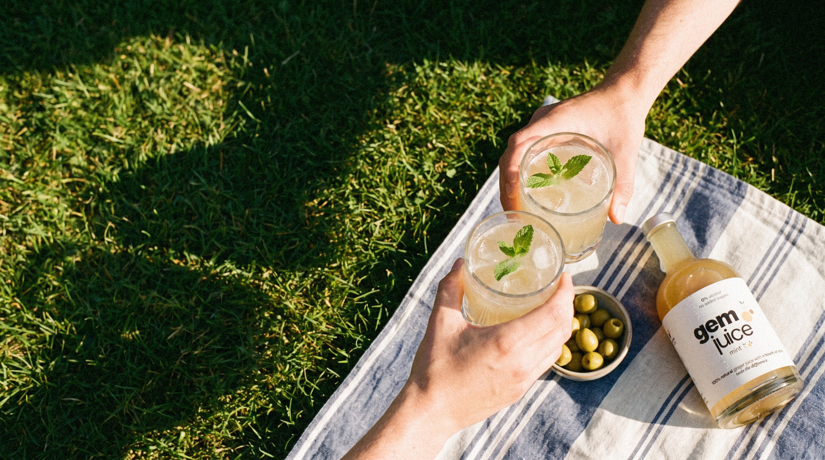 Gem Juice Mint at a golden-hour picnic aperitif